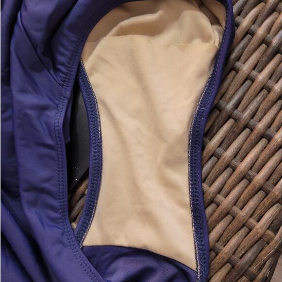 T.H.E. Swimwear Blue Floral Mastectomy One Piece Swimsuit 18 Modest Gardencore - Picture 4 of 7